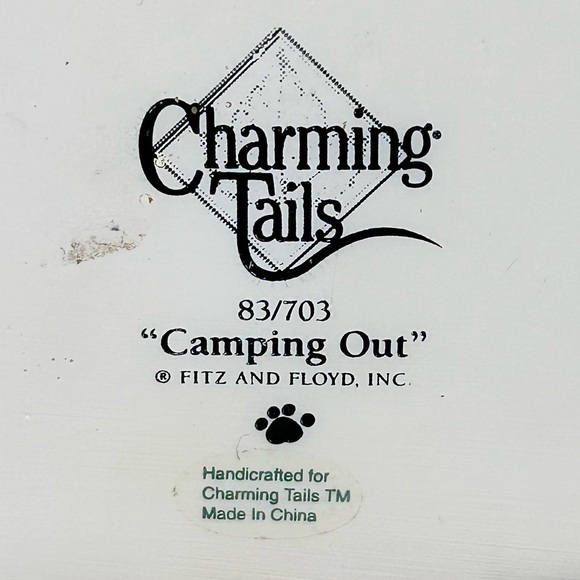 Vintage Fitz and Floyd Charming Tails Camping Out Figurine Whimsical Mouse Tent - Picture 7 of 13